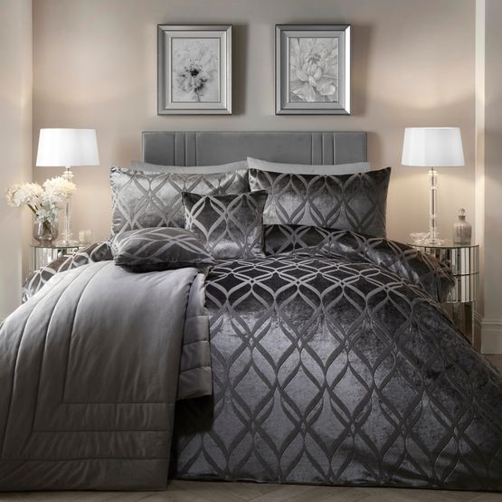 Soiree - Belfort - Jacquard Duvet Cover Set - Slate