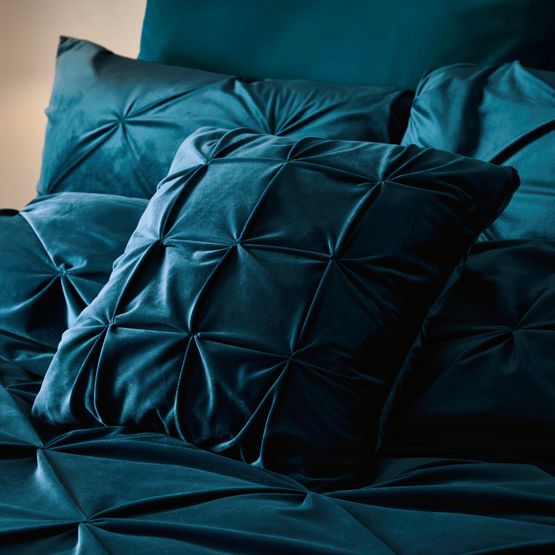 Soiree - Mira - Velvet Cushion Cover - 43 x 43cm in Teal
