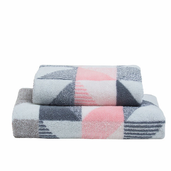Fusion Bathroom - Hendra - Jacquard Towel - Pink/Grey
