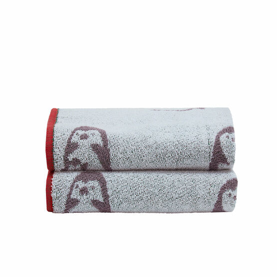 Fusion Bathroom - Penguins - Jacquard Hand Towel - 50 x 90cm in Multi