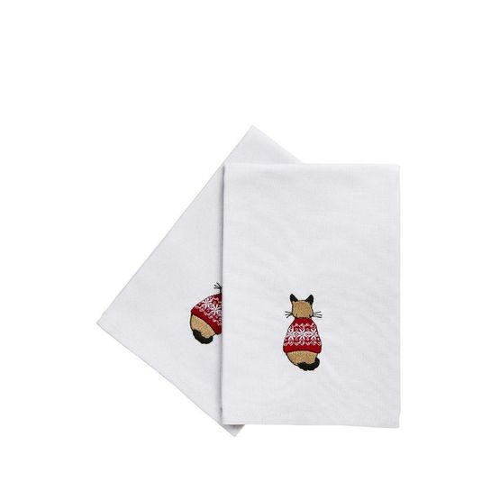 Ulster Weavers 'Christmas Cats in Waiting' Napkins (Pair)