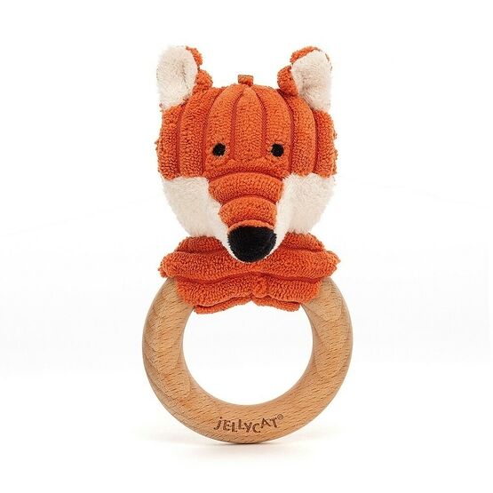 Jellycat Cordy Roy Baby Fox Wooden Ring Toy