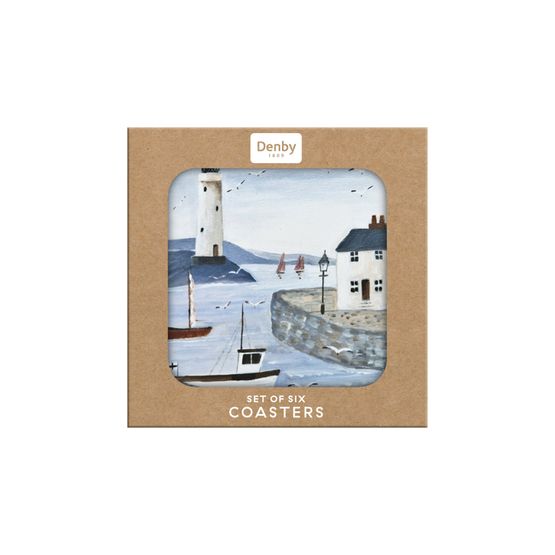 Denby - Coastal Lighthouse Set of 6 Coasters