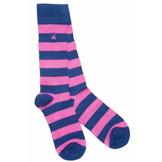 Swole Panda - Rich Pink Striped Socks 7-11
