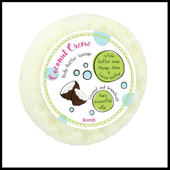 Bomb Cosmetics - Coconut Crème Body Buffer Shower Sponge Soap