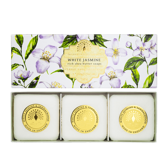 English Soap Company - Gift Boxed Soaps White Jasmine &amp; Sandalwood 3 x 100g