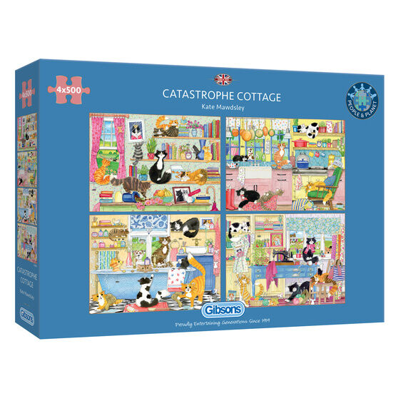 Gibsons - Catastrophe Cottage 4 x 500 Piece Jigsaw
