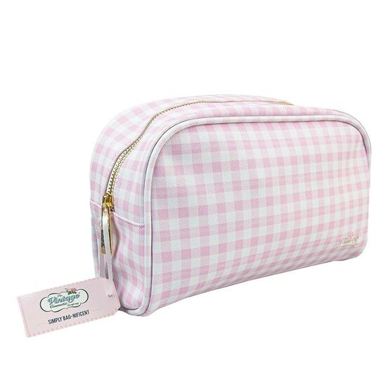 The Vintage Cosmetic Co - Make-up Bag Pink Gingham