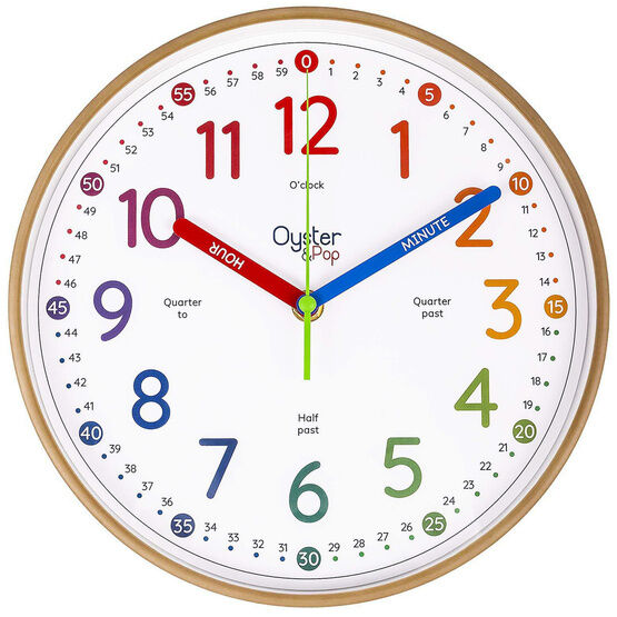 Oyster & Pop Children's Learning Wall Clock