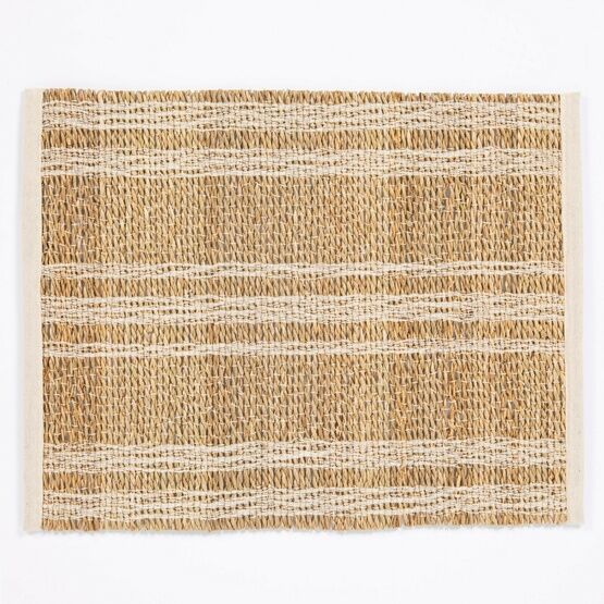 Esselle - Tay Seagrass/ Cotton Table Placemat 35x45cm Cream Colour, Set of 2