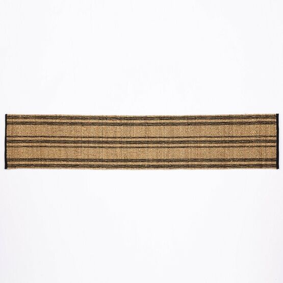 Esselle - Tay Seagrass/ Cotton Table Runner 35x180cm Black Colour