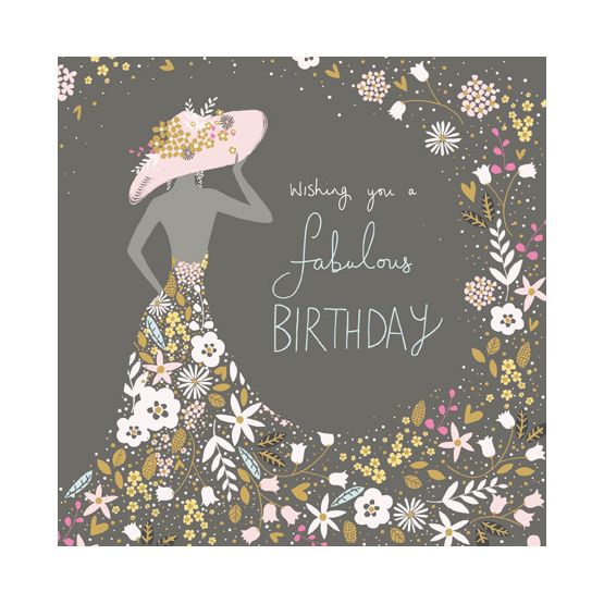 Silhouetted Lady With Hat And Dress Made Of Flowers