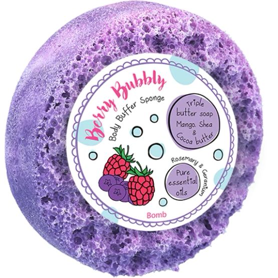 Bomb Cosmetics - Berry Bubbly Body Buffer Shower Sponge Soap