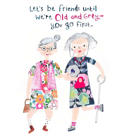 Two Elderly Women With Text