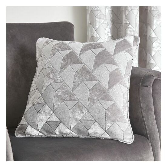 Appletree Boutique - Quentin - Jacquard Filled Cushion - 43 x 43cm in Silver