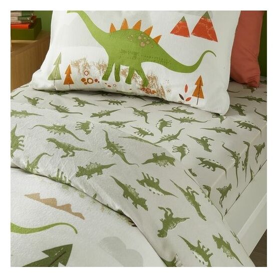 Bedlam - Dino -  25cm Fitted Bed Sheet - Green