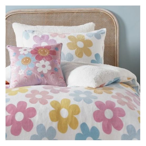 Bedlam Retro Flower Fleece Duvet Cover Set