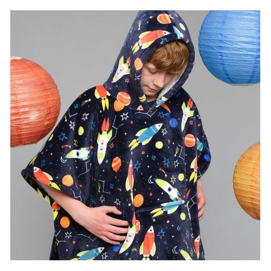 Bedlam - Supersonic - Fleece Poncho - 75 x 92.5cm in Blue