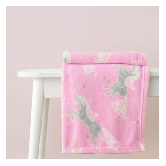 Bedlam - Unicorn - Fleece Throw - 120 x 150cm in Pink