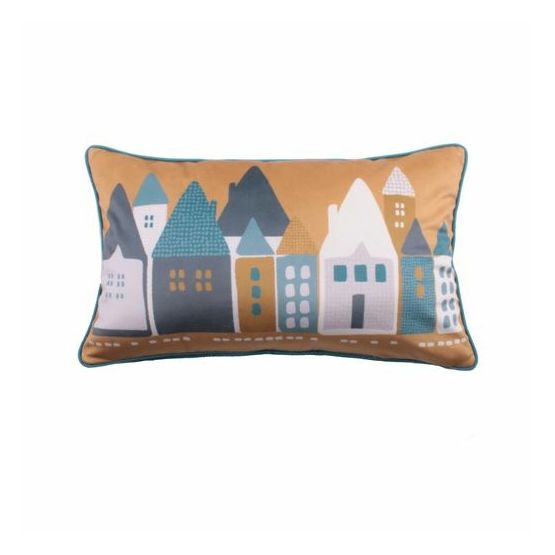 Fusion - Nordica - Velvet Filled Cushion - 30 x 50cm in Ochre