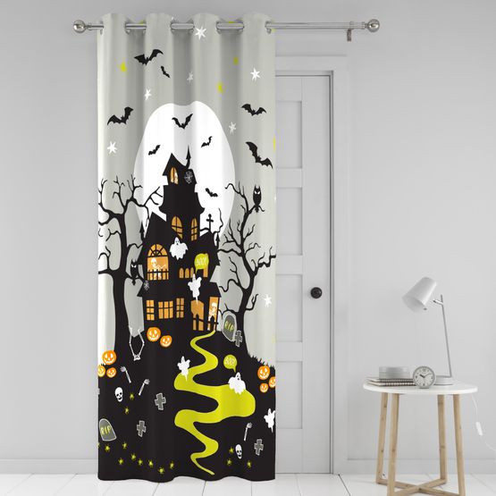 Bedlam Haunted House Glow in the Dark Door Curtain - 54" Width x 84" Drop (138 x 214cm)