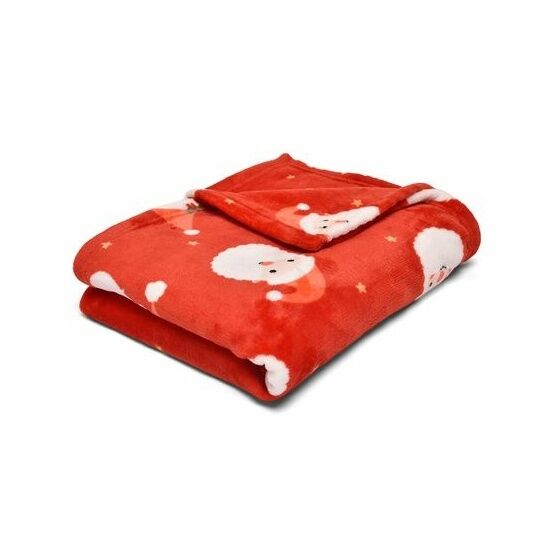 Dreams & Drapes Design - Jolly Santa - Fleece Throw - 120 x 150cm in Red
