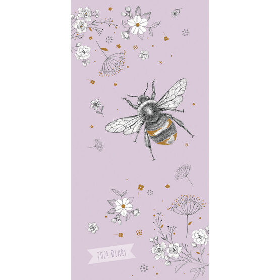 Otter House - 2024 Diary Fashion Floral Bee Slim