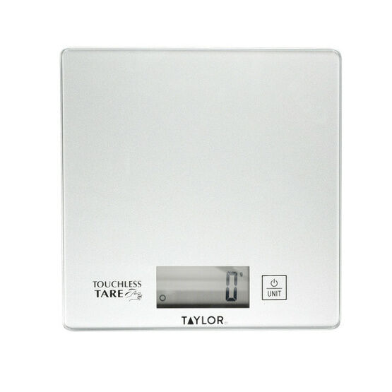 Taylor Pro Compact Digital Kitchen Scales with Touchless Tare - Silver