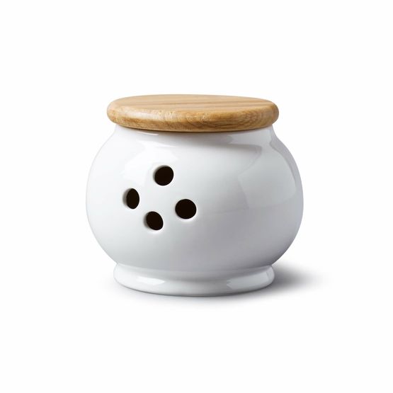 WM. Bartleet - Garlic Pot with Wooden Lid 9x10cm