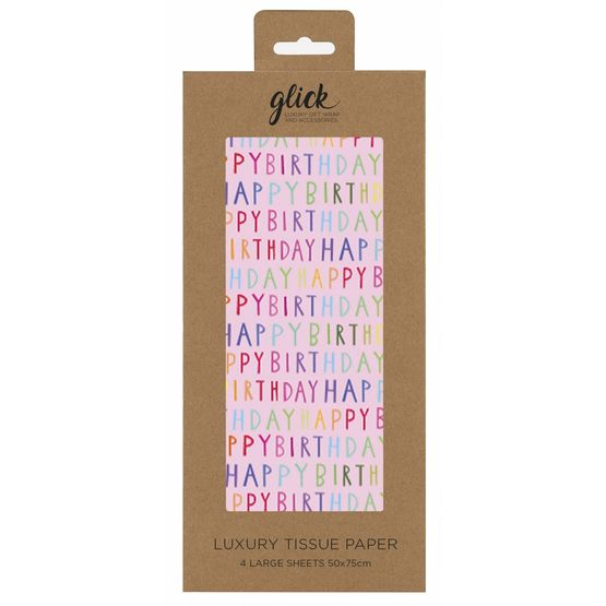 Glick - Tissue Happy Birthday Pink