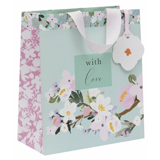 Glick - Medium Gift Bag - Aqua Floral