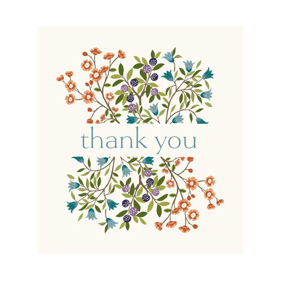 Thank You Note Card - Floral Branches