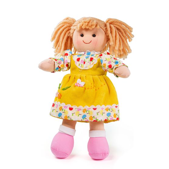 Bigjigs - Daisy Doll Blonde Hair and Yellow Dress