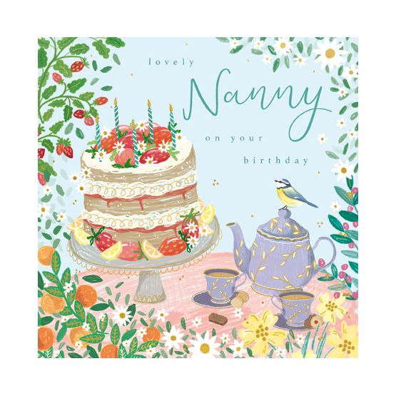 Cake With Floral And Fruit