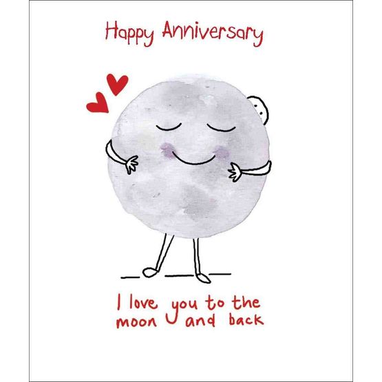 Anniversary - Embraced Moon And Hearts