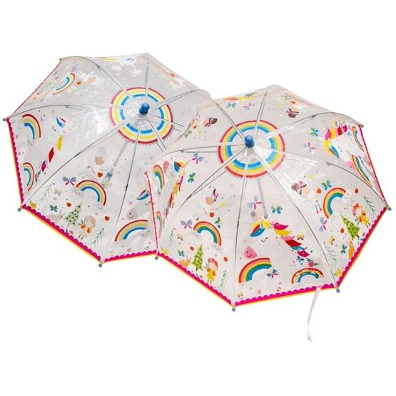 Floss &amp; Rock - Rainbow Fairy Transparent Colour Changing Umbrella
