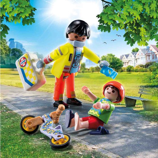 Playmobil 71506 First Aid DuoPack With Injured Figure - Kids Medical Play Set With Bandages & First Aid Kit - View #2