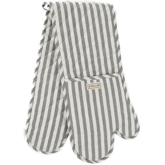 Stellar - Double Oven Glove - Grey Stripe