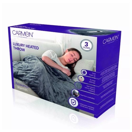 Fleece Heated Blanket - Grey