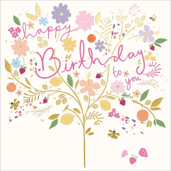 Tree Full Of Flowers And Fruits