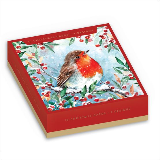 Winter Robins Box of 10 Christmas Cards