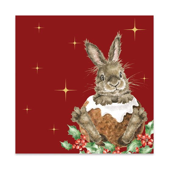 Wrendale Designs - Merry Little Christmas Rabbit Lunch Napkin