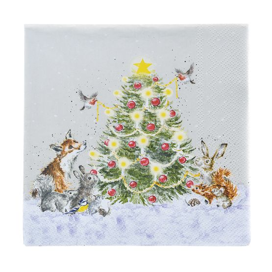 Wrendale Designs - Oh Christmas Tree Woodland Animals Napkin Lunch Size