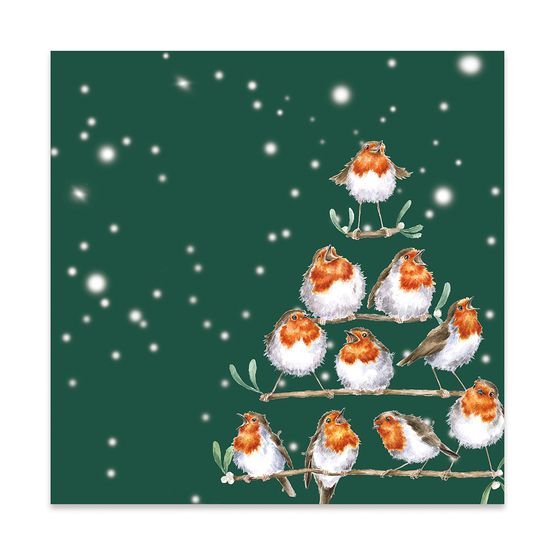 Wrendale Designs - Rockin' Robins Robin Christmas Lunch Napkin