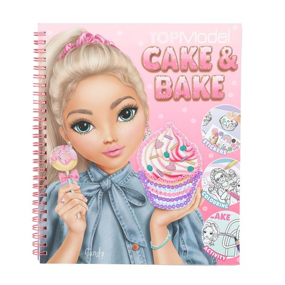 TOPModel - Cake &amp; Bake Colouring Book with Sequins