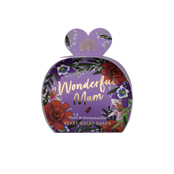 English Soap Company - Wonderful Mum Plum &amp; Honeysuckle Luxury Heart Guest Soap 3 x 20g