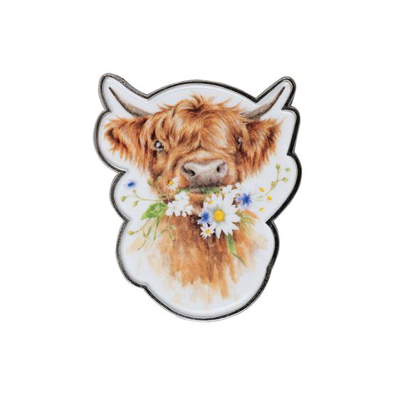 Wrendale Designs - Highland Cow Daisy Coo Pin Badge