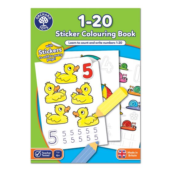 Orchard Toys - 1-20 Sticker Colouring Book
