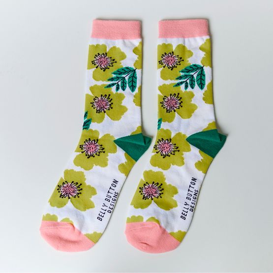 Belly Button Designs - Socks Yellow Rose &amp; Sockbag