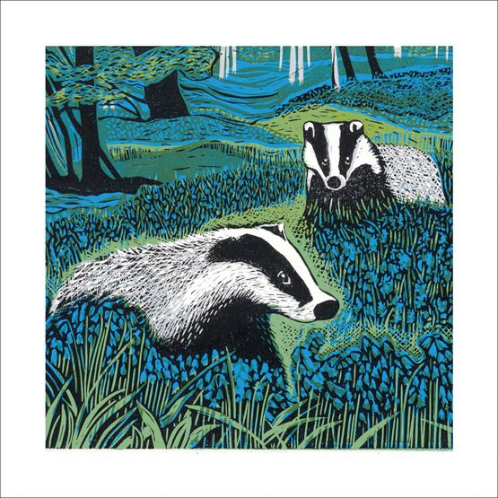 The Eco Friendly Card Co - Badgers &amp; Bluebells Card